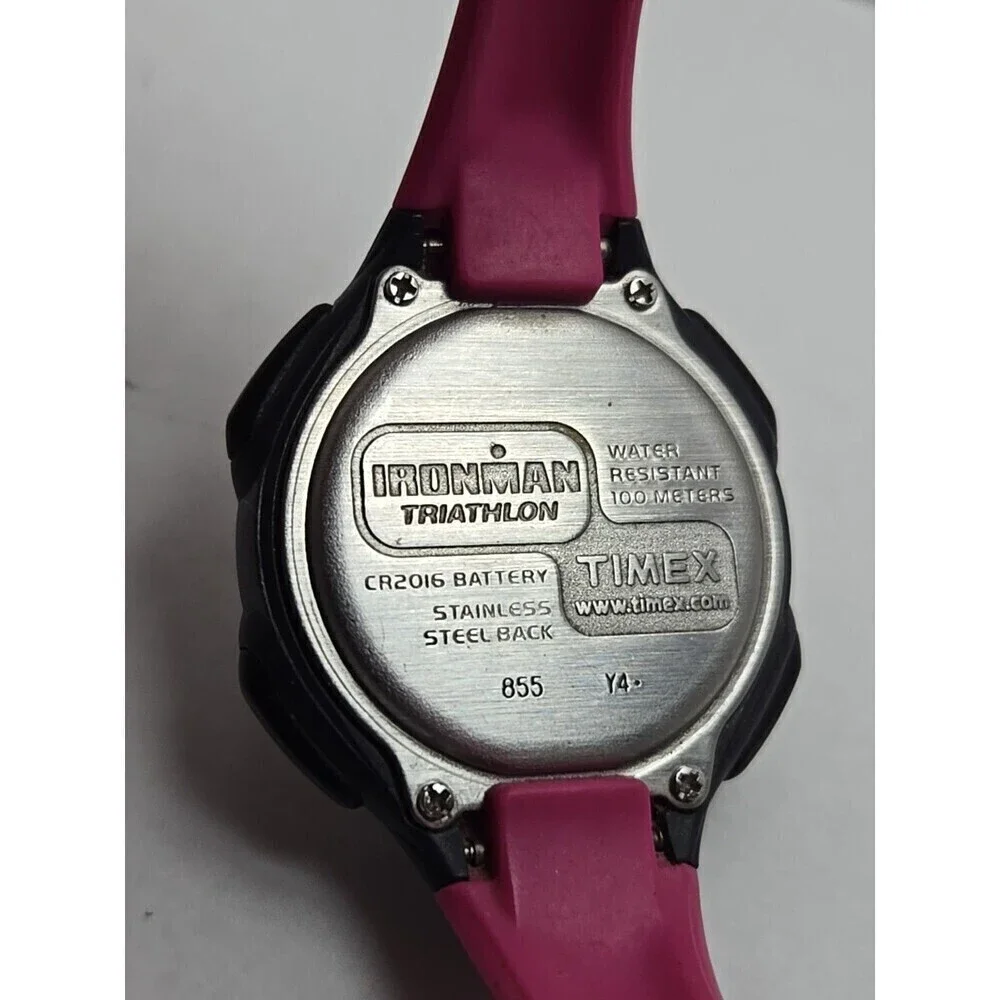 Womens Timex Ironman Triathlon 10 Lap Digital Watch Indiglo Alarms New Battery